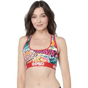 PSD Women's Comic Bank Sports Bra, Red, XS